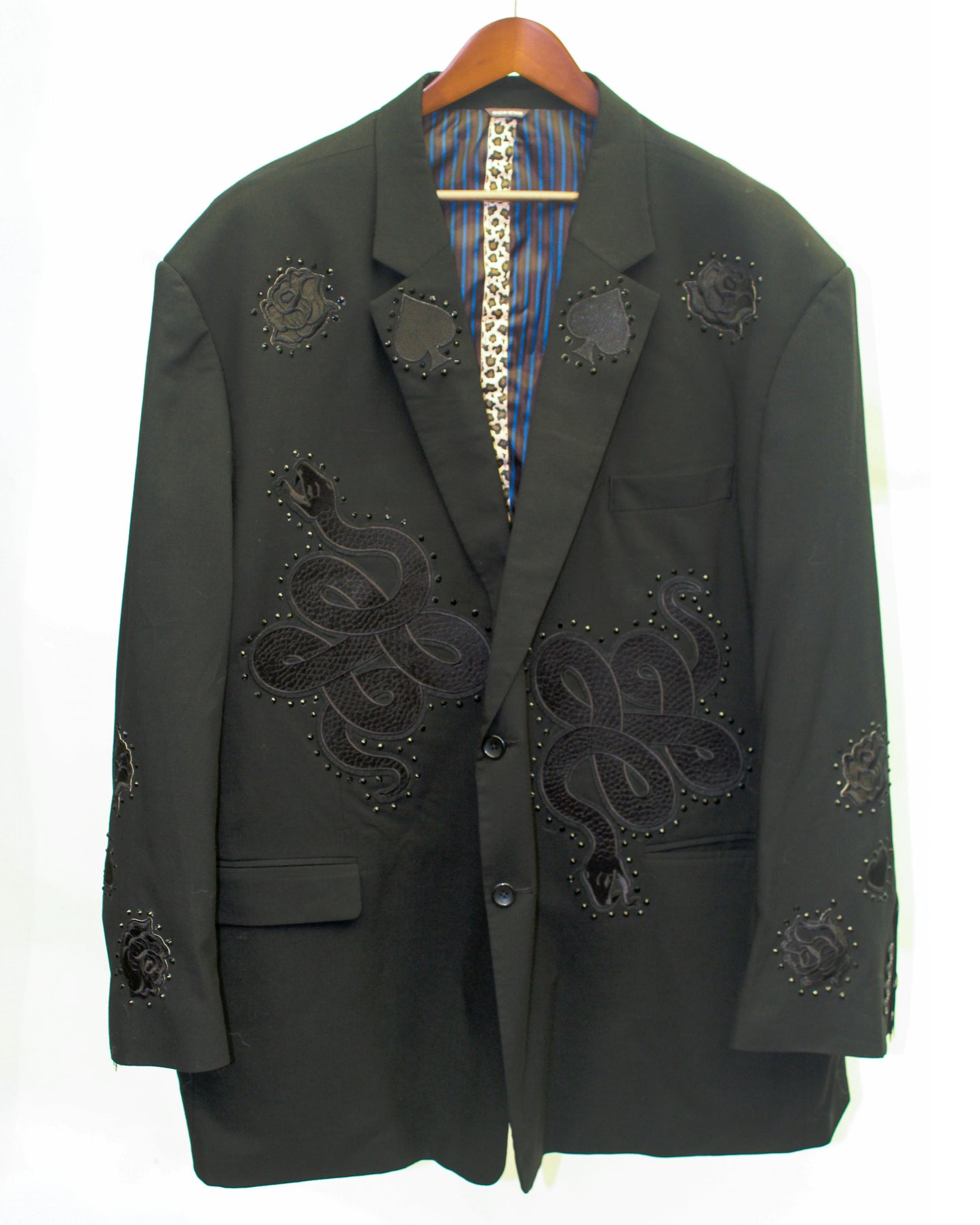 Man in Black Rhinestone Western Suit Jacket