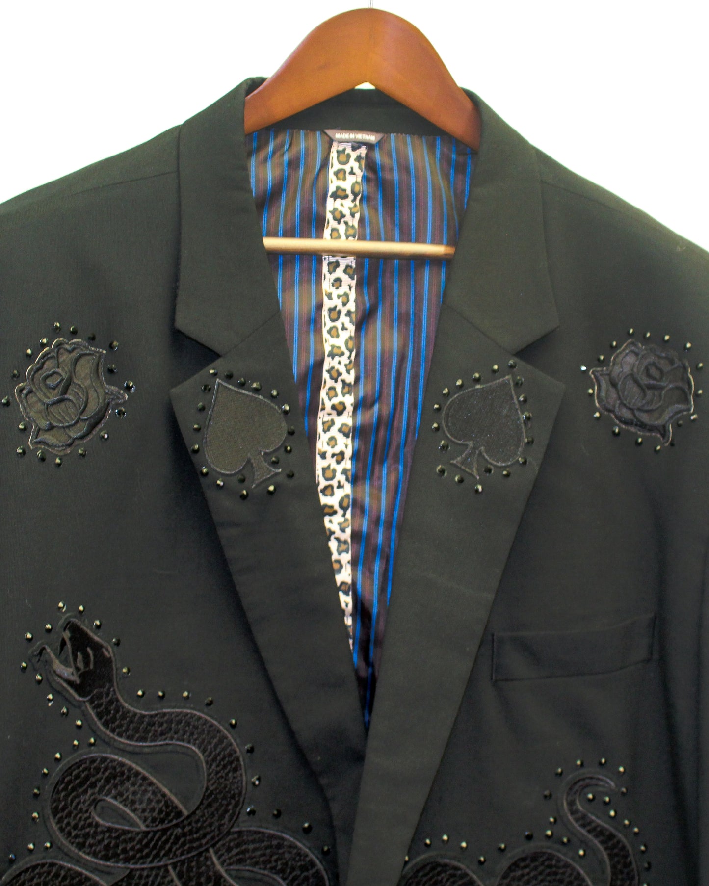 Man in Black Rhinestone Western Suit Jacket